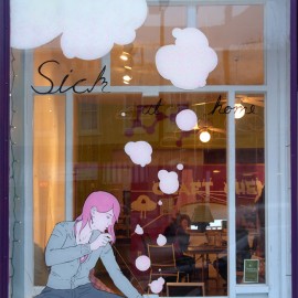 Sick at Home, window painting at Craft Chemistry