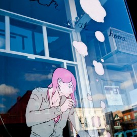 Sick at Home, window painting at Craft Chemistry (detail)