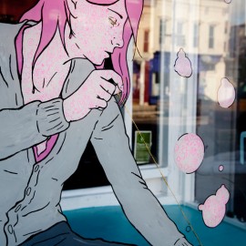 Sick at Home, window painting at Craft Chemistry (detail)